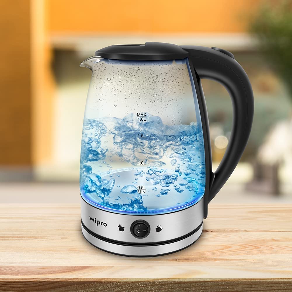 Wipro Elato BK214 1.8 litre Glass LED electric Kettle| Auto cut off